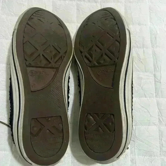 Converse Brown Shiny Sequins Lace Up Canvas Sneaker 9 - Picture 6 of 6